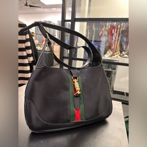 Gucci Medium Jackie Green/Red Stripe Shoulder Bag Medium Jackie green/red strip